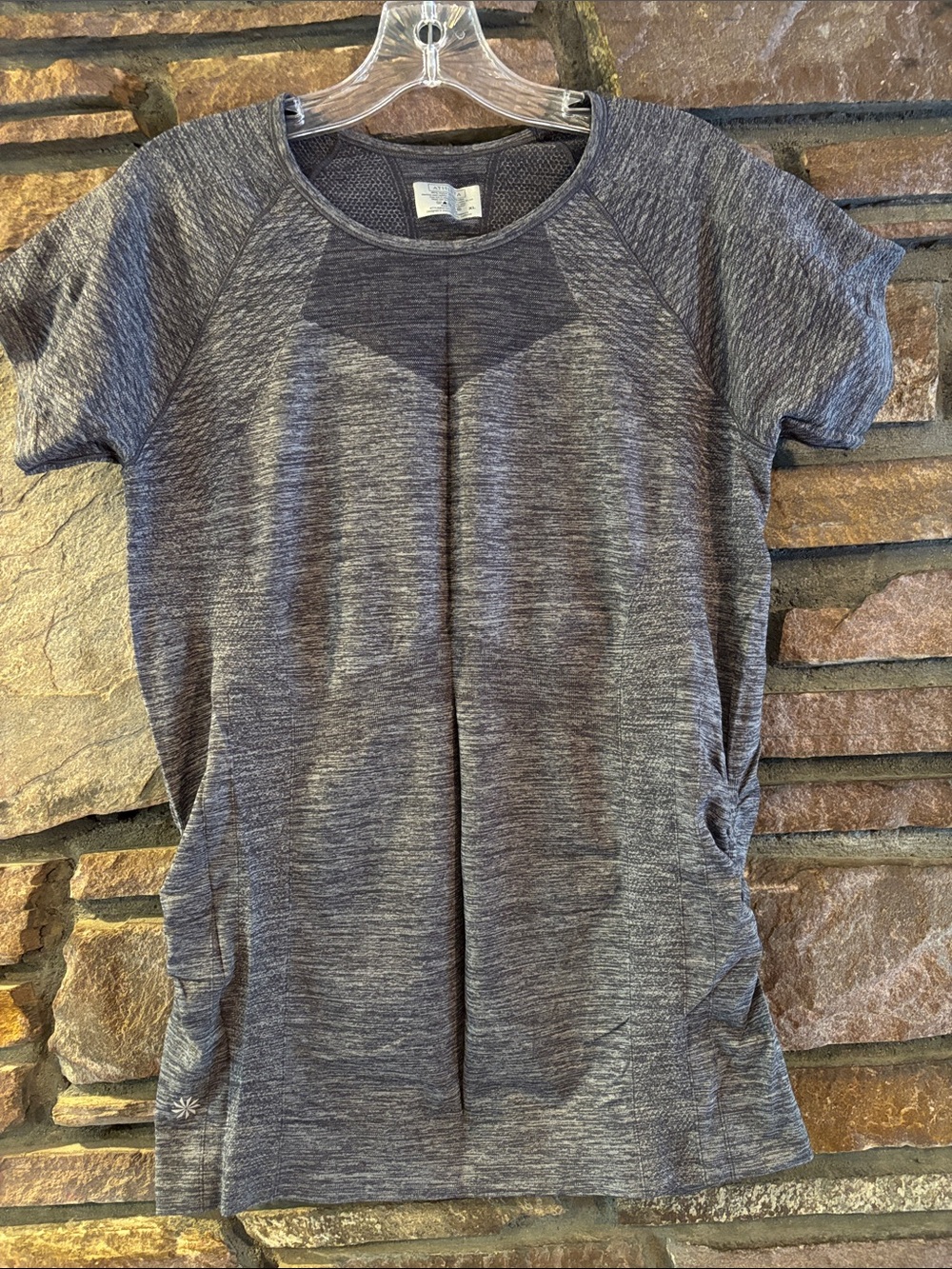 Athleta Heathered Charcoal Short-Sleeve Active Tee